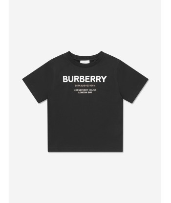 Burberry Boys Cedar Logo T-Shirt In Black de pas cher