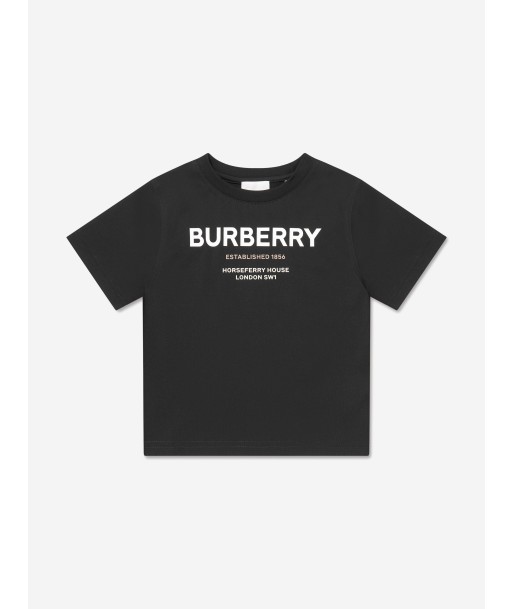 Burberry Boys Cedar Logo T-Shirt In Black de pas cher