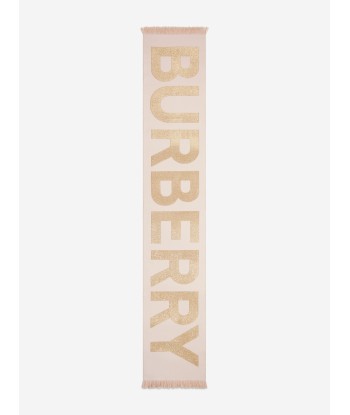 Burberry Kids Wool Logo Scarf In Beige prix