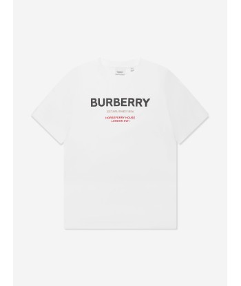 Burberry Girls Cedar Logo T-Shirt In White ou a consommer sur place