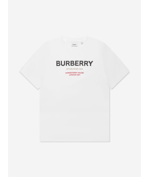 Burberry Girls Cedar Logo T-Shirt In White ou a consommer sur place