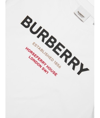 Burberry Girls Cedar Logo T-Shirt In White ou a consommer sur place