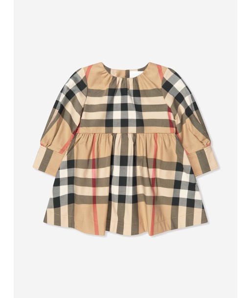 Burberry Baby Girls Long Sleeve Adrianna Check Dress In Beige en ligne des produits 