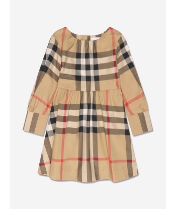 Burberry Girls Long Sleeve Adrianna Check Dress In Beige Comment ça marche