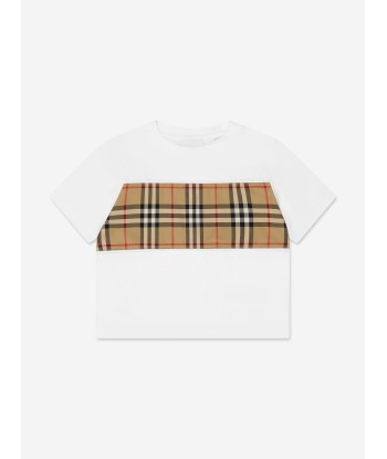 Burberry Girls Cedar Check T-Shirt in White Vous souhaitez 