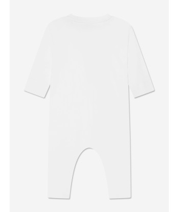 Burberry Baby Azari Long Sleeve Romper In White à prix réduit toute l'année