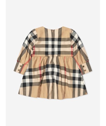 Burberry Baby Girls Long Sleeve Adrianna Check Dress In Beige en ligne des produits 