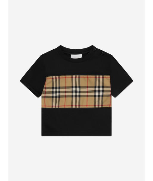 Burberry Baby Boys Mini Cedar Check T-Shirt in Black ou a consommer sur place