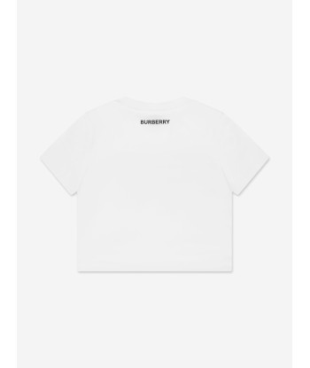 Burberry Baby Girls Mini Cedar Check T-Shirt in White sur le site 