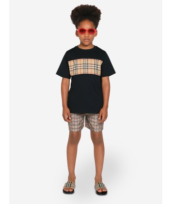 Burberry Boys Cedar Check T-Shirt In Black sélection de produits