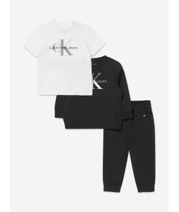 Calvin Klein Baby Monogram 3 Piece Gift Set in Black meilleur choix