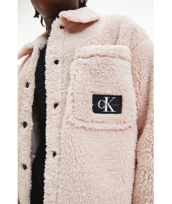 Calvin Klein Girls Monogram Fur Coat brillant des détails fins