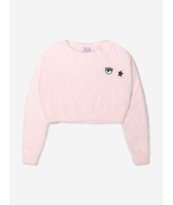 Chiara Ferragni Girls Fluffy Eyestar Cropped Jumper à prix réduit toute l'année