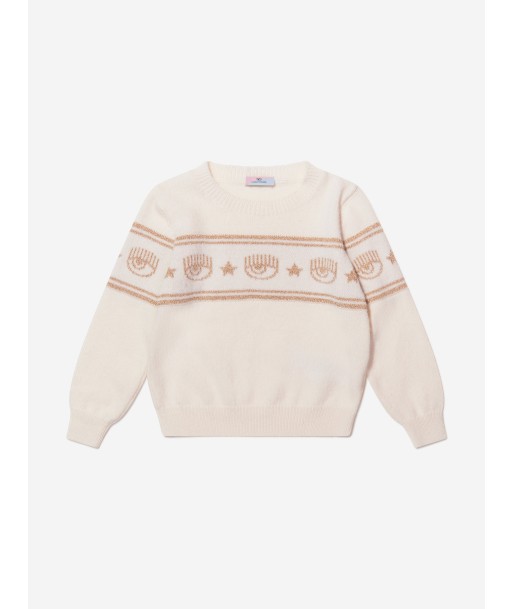 Chiara Ferragni Girls Knitted Logo Jumper la livraison gratuite