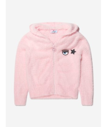 Chiara Ferragni Girls Fluffy Zip Up Hoodie With Ears en linge