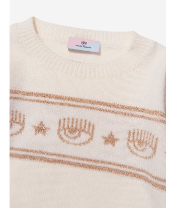 Chiara Ferragni Girls Knitted Logo Jumper la livraison gratuite