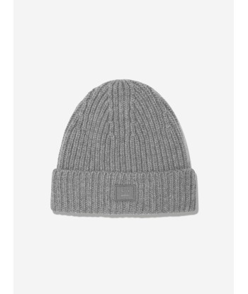 Acne Studios Kids Wool Beanie Hat in Grey de France