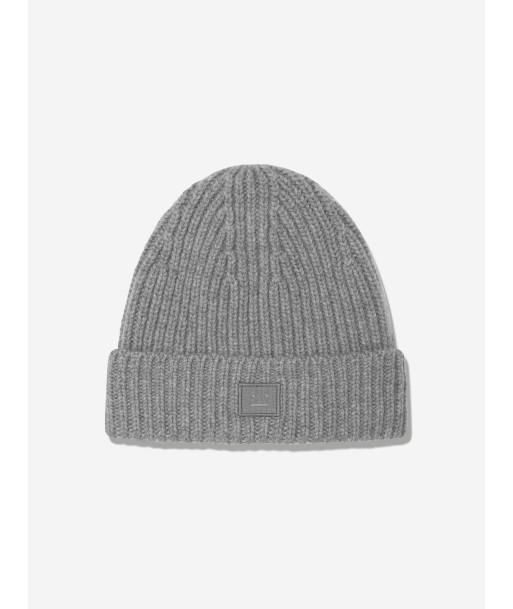 Acne Studios Kids Wool Beanie Hat in Grey de France