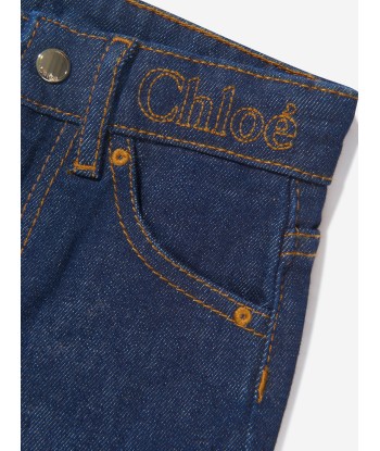 Chloé Girls Denim Embroidered Trousers Les êtres humains sont 