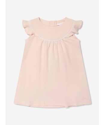 Chloé Baby Girls Organic Cotton Ruffle Dress in Pink de pas cher