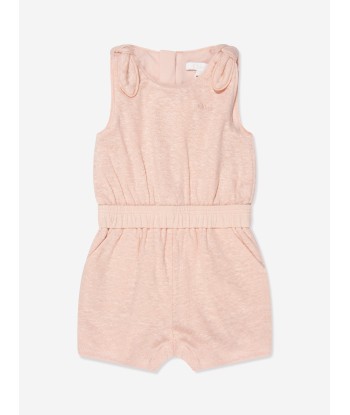 Chloé Baby Girls Organic Cotton Playsuit in Pink Paris Déstockage Promo