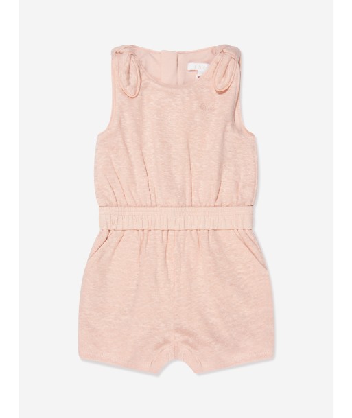 Chloé Baby Girls Organic Cotton Playsuit in Pink Paris Déstockage Promo