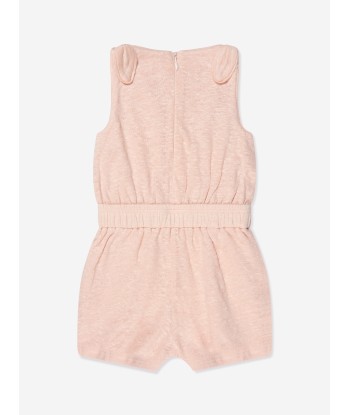 Chloé Baby Girls Organic Cotton Playsuit in Pink Paris Déstockage Promo