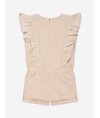 Chloé Baby Girls Organic Cotton Ruffle Playsuit in Beige à prix réduit toute l'année