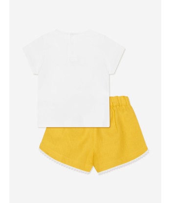 Chloé Baby Girls Organic Cotton Shorts Set in Yellow store