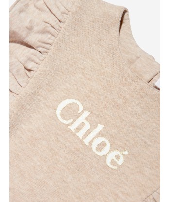 Chloé Baby Girls Organic Cotton Ruffle Playsuit in Beige à prix réduit toute l'année