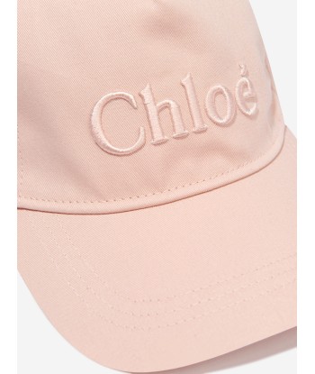 Chloé Girls Embroidered Logo Cap in Pink Comparez plus de prix