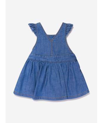 Chloé Baby Girls Organic Cotton Denim Dungaree Dress in Blue d'Europe débarque