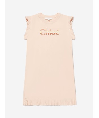 Chloé Girls Organic Cotton Jersey Dress in Pink prix pour 