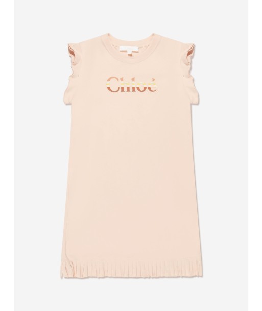 Chloé Girls Organic Cotton Jersey Dress in Pink prix pour 