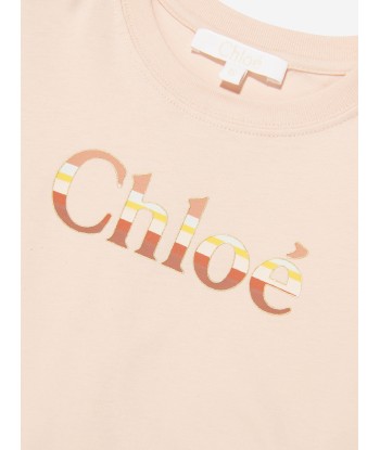 Chloé Girls Organic Cotton Jersey Dress in Pink prix pour 