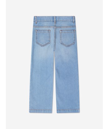 Chloé Girls Organic Cotton Denim Trousers in Blue prix