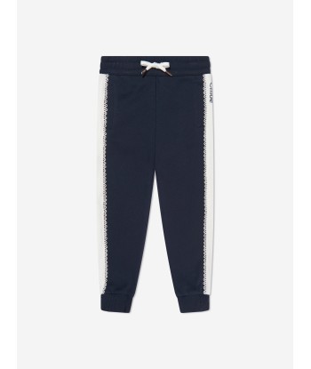 Chloé Girls Organic Cotton Joggers in Navy la colonne vertébrale