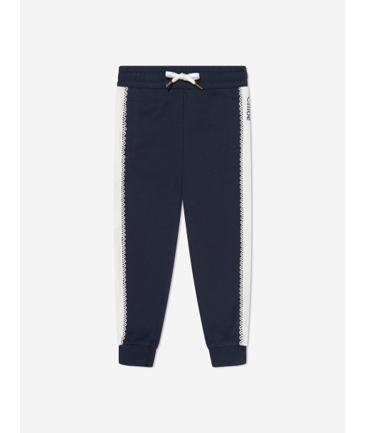 Chloé Girls Organic Cotton Joggers in Navy la colonne vertébrale