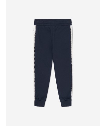 Chloé Girls Organic Cotton Joggers in Navy la colonne vertébrale