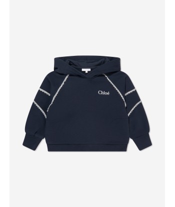 Chloé Girls Organic Cotton Hoodie in Navy Pour