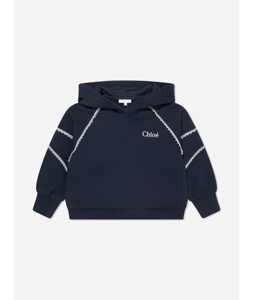 Chloé Girls Organic Cotton Hoodie in Navy Pour