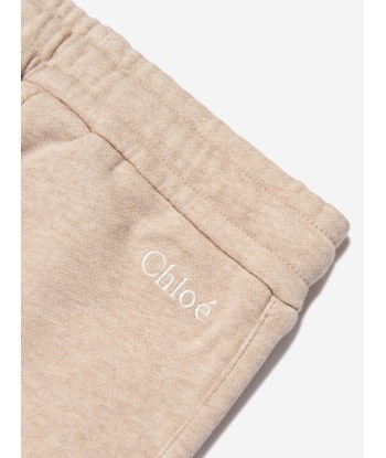 Chloé Girls Organic Cotton Joggers in Beige Venez acheter