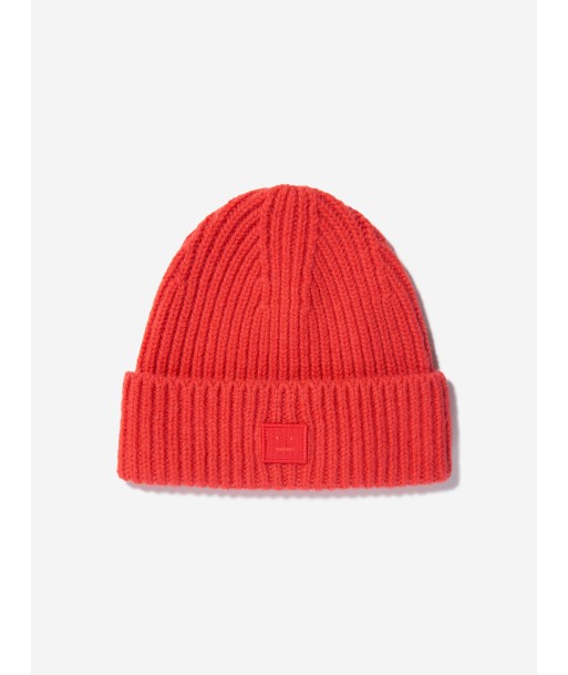 Acne Studios Kids Wool Beanie Hat in Red pas cher