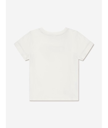 Chloé Girls Organic Cotton Logo T-Shirt in Ivory une grave pollution 