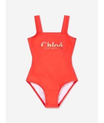 Chloé Girls Logo Swimming Costume in Orange chez Cornerstreet bien 