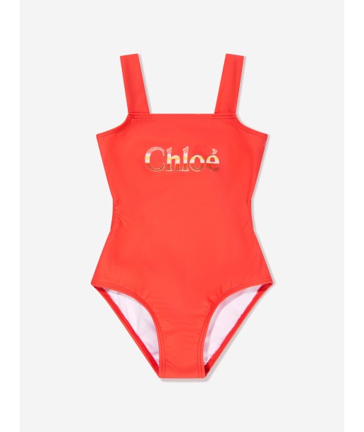 Chloé Girls Logo Swimming Costume in Orange chez Cornerstreet bien 