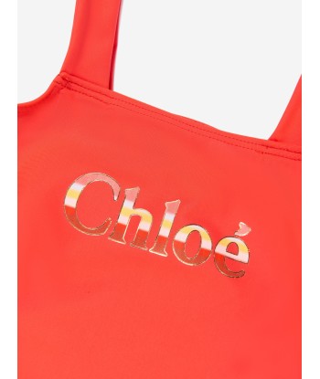 Chloé Girls Logo Swimming Costume in Orange chez Cornerstreet bien 