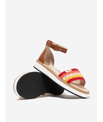 Chloé Girls Leather Crocheted Sandals in Multicolour sélection de produits