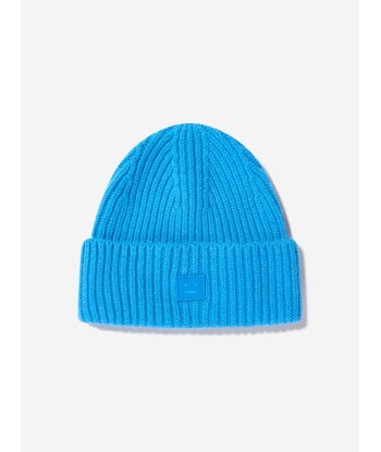 Acne Studios Kids Wool Beanie Hat in Blue hantent personnes