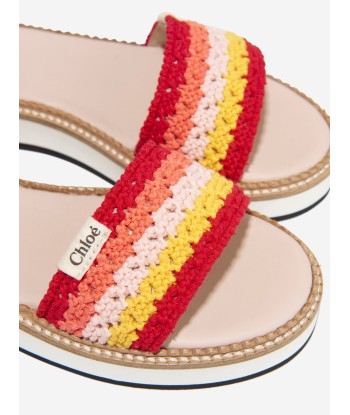 Chloé Girls Leather Crocheted Sandals in Multicolour sélection de produits